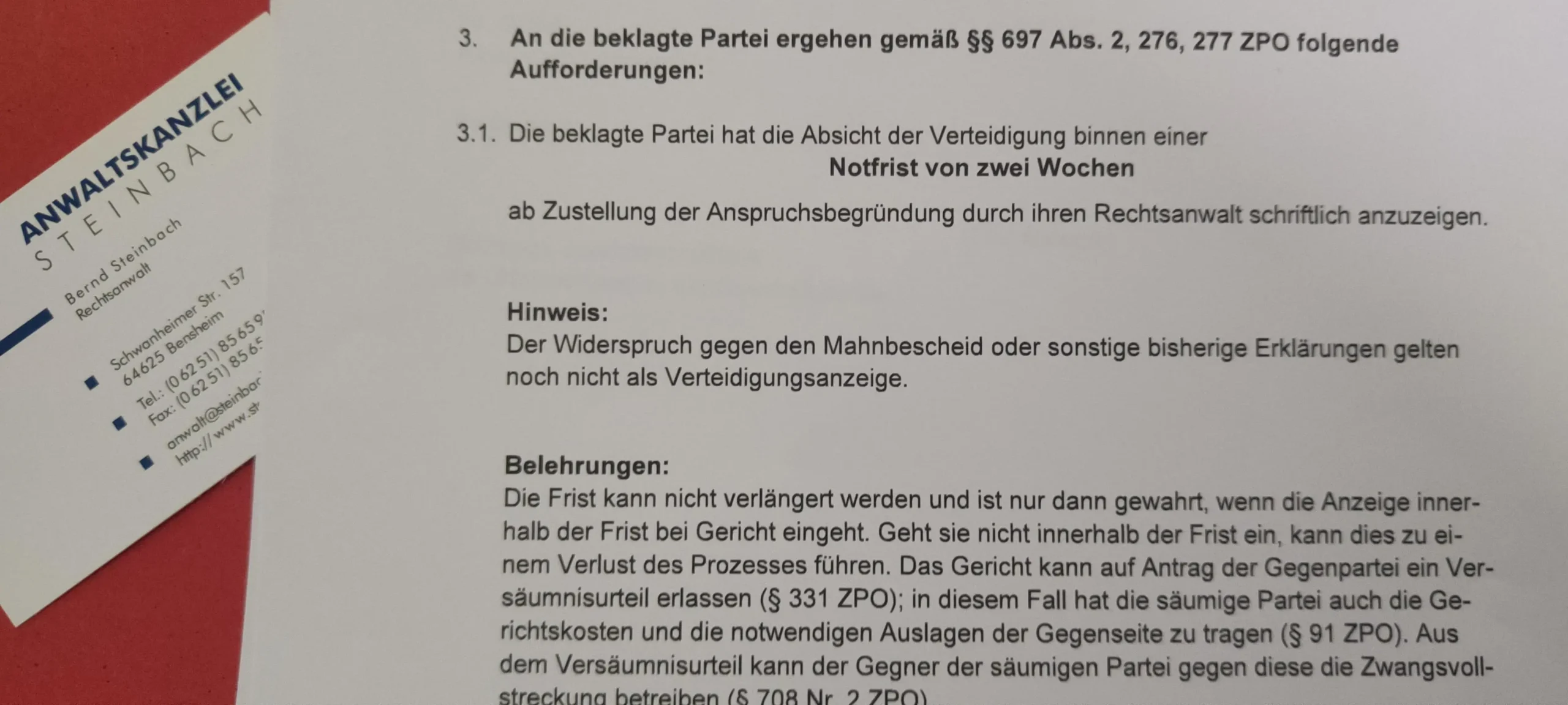 klagezustellung